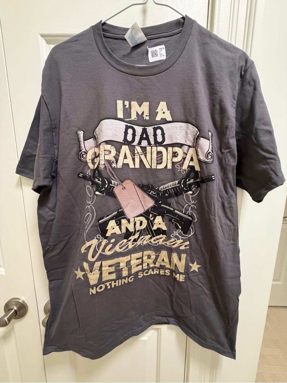 Port and Company Charcoal Graphic Vietnam Veteran Grandpa Dad Tee